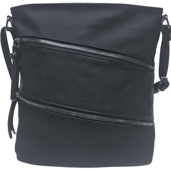 crossbody kabelka s šikmými kapsami černá