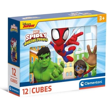 Clementoni Кубчета с картинки - Спайди и неговите невероятни приятели, 12 кубчета
