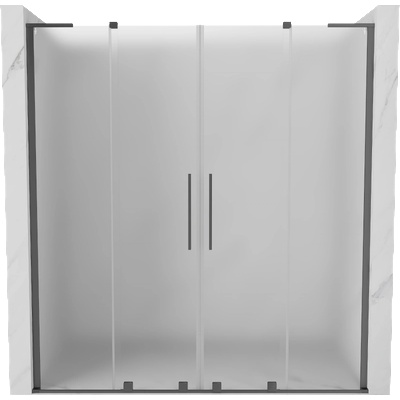 Mexen Velar L Duo плъзгащи се душ врати 180 см, матиран, gun metal - 871-180-003-32-95 (871-180-003-32-95)