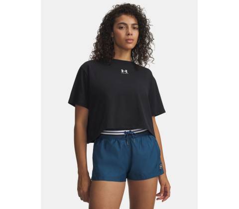 Under Armour Rival Boxy Tee Solid Black White L