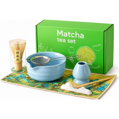 Matcha set na tradičnú prípravu – miska s výlevkou, bambusová metlička a príslušenstvo
