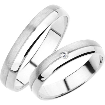Snubní prsteny bílé zlato SP-245B