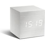 Gingko Design GINGKO Часовник/термометър CUBE - бяло дърво с бели цифри (Gingko-GK08W13) Будилник