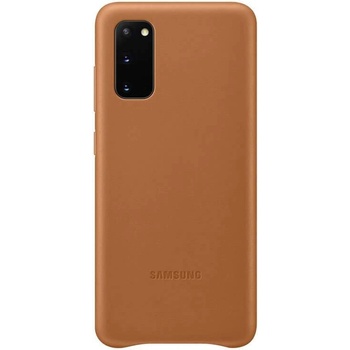 Samsung Leather Cover EF-VG980LAEGEU - оригинален кожен калъф (естествена кожа) за Samsung Galaxy S20 (кафяв)