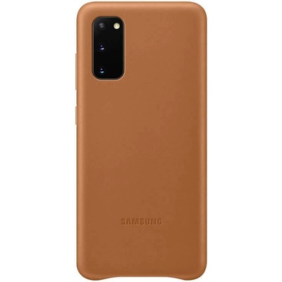 Samsung Leather Cover EF-VG980LAEGEU - оригинален кожен калъф (естествена кожа) за Samsung Galaxy S20 (кафяв)