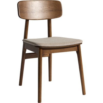 Unique Furniture Tmavá dubová Livo s čalouněným sedákem