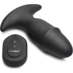 Thunderplugs Butt Slider 10X Sliding Ring Silicone Missile Plug with Remote Black
