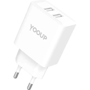 YOOUP NC76-B МРЕЖОВО ЗАХРАНВАЩО УСТРОЙСТВО 12W DUPLA USB-A (NC76-B)