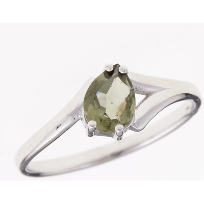 My Moldavite Stříbrný prsten s vltavínem P236