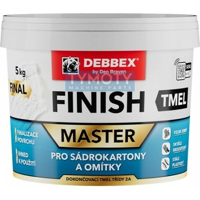 Debbex Finish tmel na sadrokartóny - 5 kg biela, vedro
