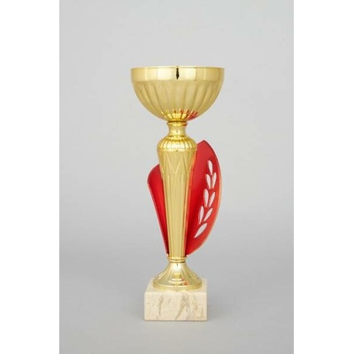 Zlatočervený sportovní pohár vějíř 24 28 cm 26 cm