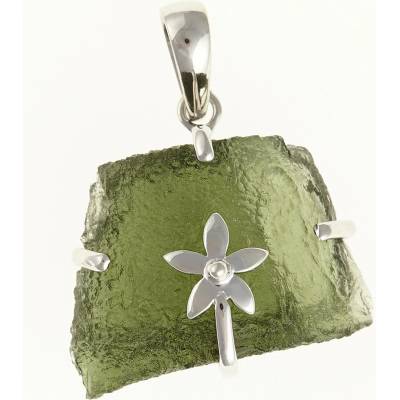 My Moldavite Stříbrný přívěsek s přírodním vltavínem SM12123