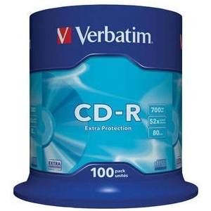 Verbatim CD-R(100-Pack)Шпиндел/EP/DL/52x/700MB (43411)
