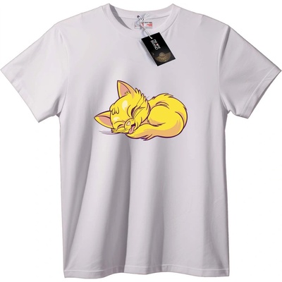 NOONEBRAND Тениска Спящо Жълто Коте - XS, Black