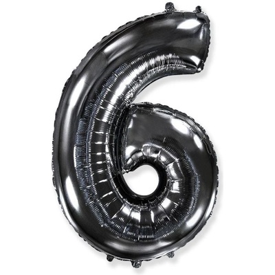 FLEXMETAL Balón foliový číslice ČERNÁ BLACK 102 cm 6