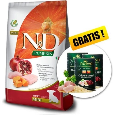 N&D dog Pumpkin GF Puppy mini CHICKEN 7 kg