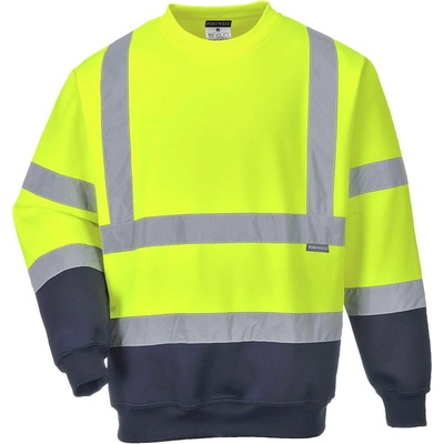 Portwest hi-vis b306 / Светлоотразителен суитшърт - hv жълто/тъмносиньо 4xl (b306ynr4xl)