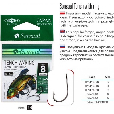 MIKADO HOOK SENSUAL TENCH W/RING BN vel.4 10 ks