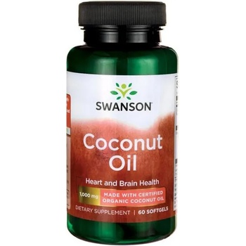 Swanson Coconut Oil, 1000 mg, 60 меки капсули, Swanson (SWE045)