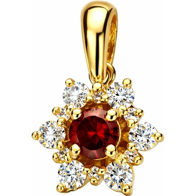 Zlaton Přívěsek žluté zlato květina s diamanty N22102501221