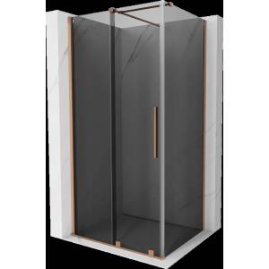 Mexen Velar плъзгаща се душ кабина 130 x 100 см, графит, четкана мед - 871-130-100-41-65 (871-130-100-41-65)