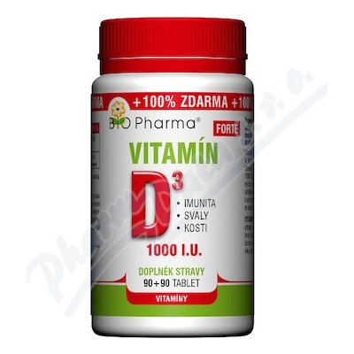 BIO Pharma Vitamín D3 FORTE 90+90 kapsúl