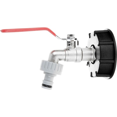 Guľový ventil 1/2" pre IBC kontajner 1000 l, závit 3/4", výstup na 1/2" rýchlospojku, GEKO