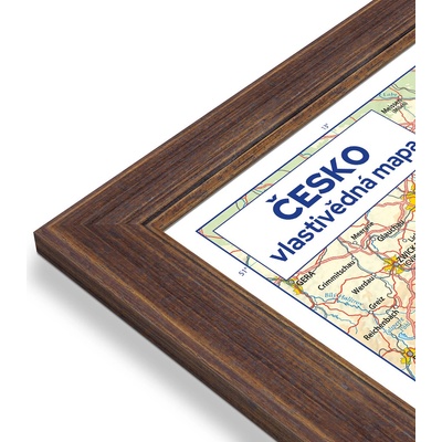Excart Maps Česko – nástěnná vlastivědná mapa 136 x 87 cm Varianta: mapa v dřevěném rámu, Provedení: Volta