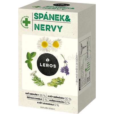 LEROS Spánok & nervy bylinný čaj 20 vrecúšok