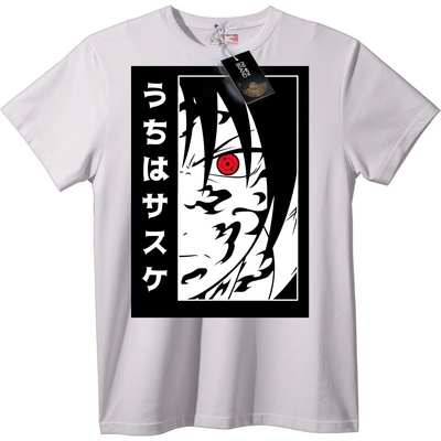 NOONEBRAND Тениска Наруто Учиха Саске - 2XL, White