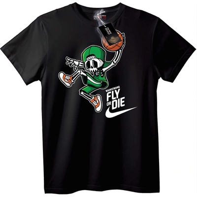 NOONEBRAND Тениска Basketbone Лети или умри - 7XL, White