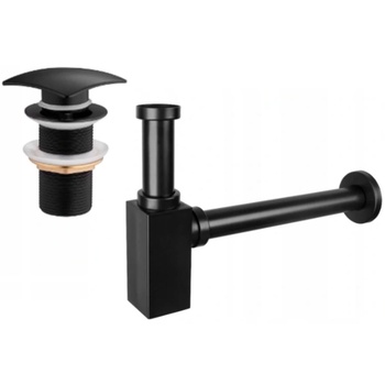 Mexen квадратен полисифон за мивка с клик-клак затвор, без преливник, (7991660-70)