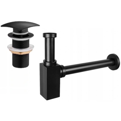 Mexen квадратен полисифон за мивка с клик-клак затвор, без преливник, (7991660-70)