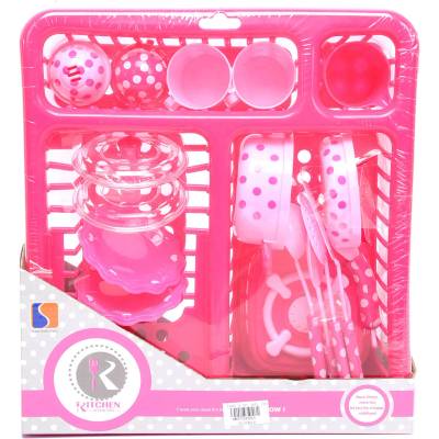 Armtoys ДЕТСКИ РОЗОВ СУШИЛНИК С КУХНЕНСКИ КОМПЛЕКТ НА ТОЧКИ