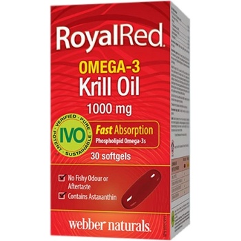 Image 1 of Webber Naturals Krill Oil + Omega 3 RoyalRed 1000 mg [30 Гел капсули]