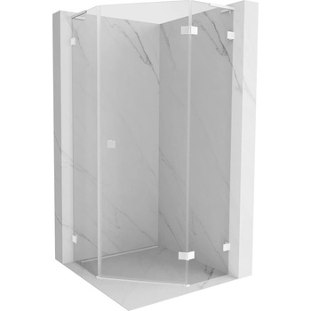 Mexen Lunar L петостранна душ кабина отваряща се дясна 80 x 80 см, прозрачна, бяла - 831L-080P-080L-20-00-P (831L-080P-080L-20-00-P)