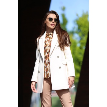 Image 1 of Radek's collection Дамско вълнено манто в цвят слонова кост 42115-201