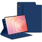 Gigapack Samsung Tab S11 Ultra 5G GIGAPACK Tok стоящ, с кожен ефект, активен FLIP, държач за настолен компютър, СИН GP-177295 (GP-177295)