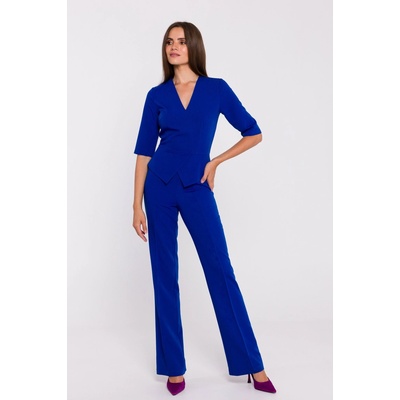Stylove Woman's Peplum jumpsuit royal blue
