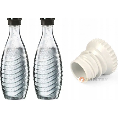 2ks Skleněná Lahvička Karafa + adaptér pro SodaStream Terra Art Spirit – Zboží Dáma