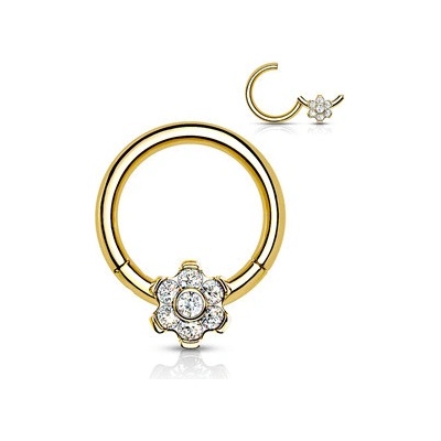 Šperky4U Zlacený segment kruh septum piercing titan TIT1118-GD
