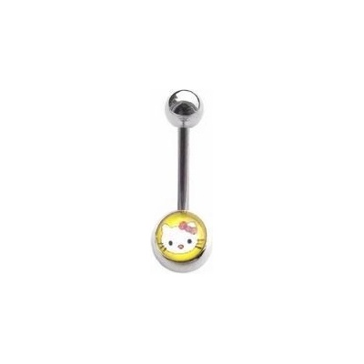 Šperky4U piercing do pupíku banánek kočička Hello Kitty BS01023