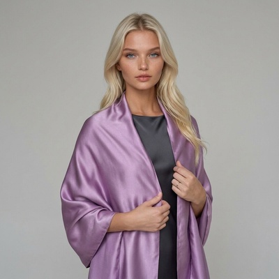 Classic Scarf fialová šála s hedvábím