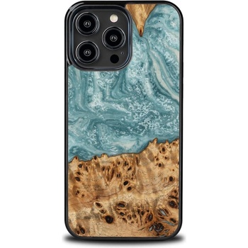 Bewood Кейс от дърво и смола Bewood Unique Uranus за iPhone 15 Pro Max, синьо и бяло (KXG0074377)