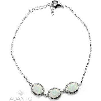 Adanito strieborný opálový náramok so zirkónmi EFB0000187