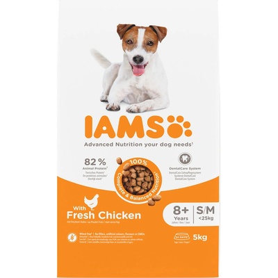 Iams Advanced Nutrition Senior Small & Medium Dog s kuřecím 2 x 5 kg
