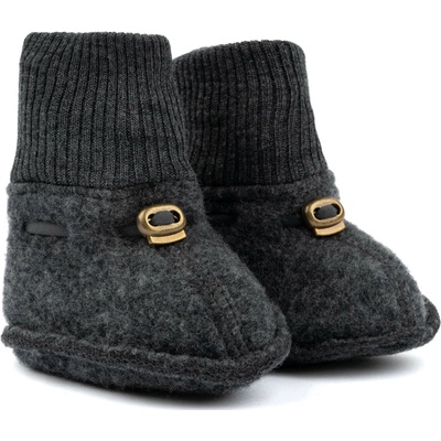 Mikk-Line detské merino papuče šedé Anthracite Melange