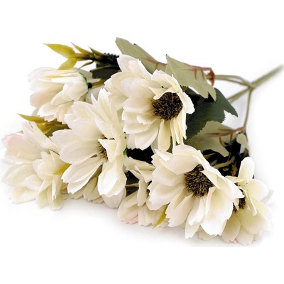 Umelá kytica chryzantéma - krémová svetlá
