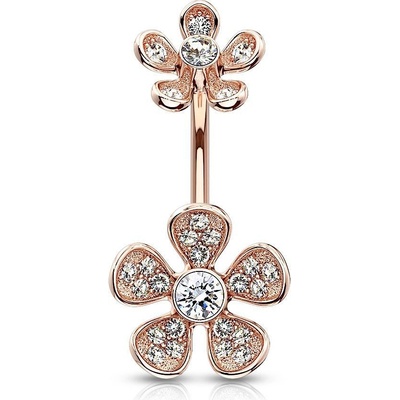 Šperky4U piercing do pupíku s čirými zirkony WP0017-RD