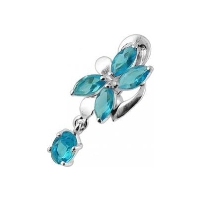 Šperky4U stříbrný piercing do pupíku se štítem obrácený BP01281-Q